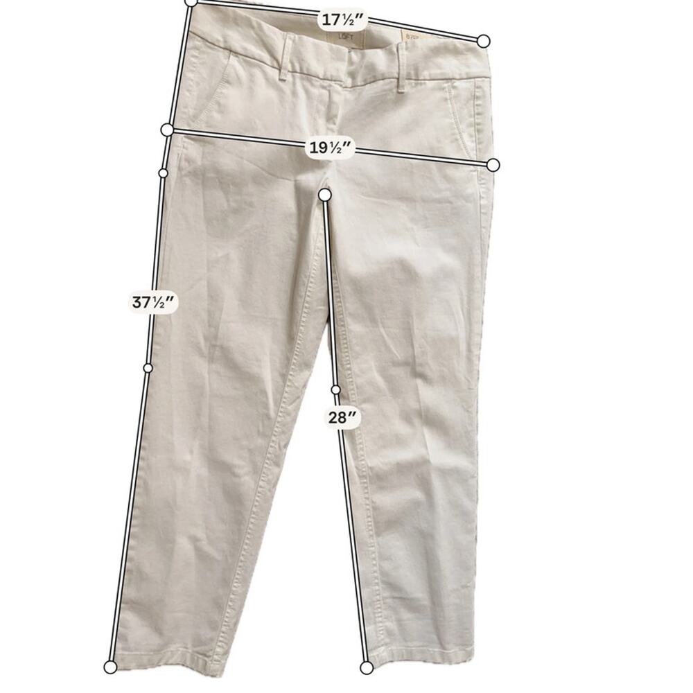 Loft, Marissa cropped 8 white pants NWT 2875 - Picture 5 of 5